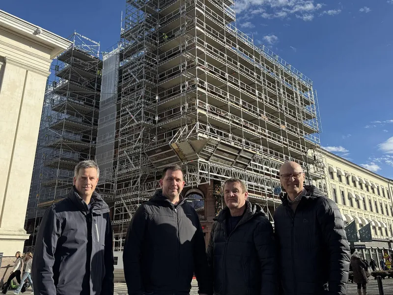 Fra venstre: Prosjektleder Rune Andersen, anleggsleder Jon Svansrud, driftsleder Viggo Brurud og prosjektleder Nils Erik Garstad i Insenti.. Foto: Insenti AS