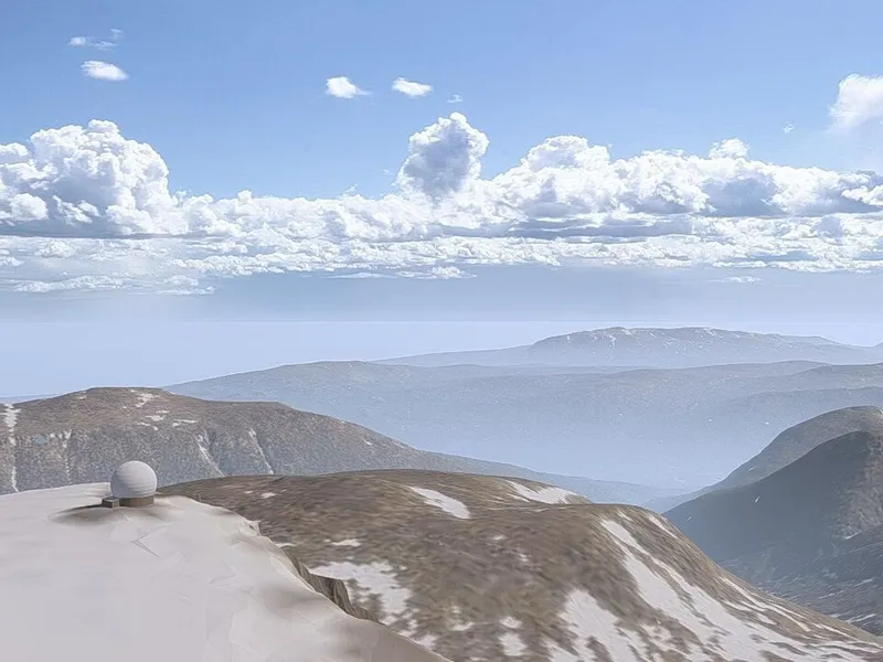 Luftforsvarets radaranlegg ligger på Njunis, et fjell i Målselv kommune i Troms og rager 1.717 meter over havet. Illustrasjon: Forsvarsbygg.