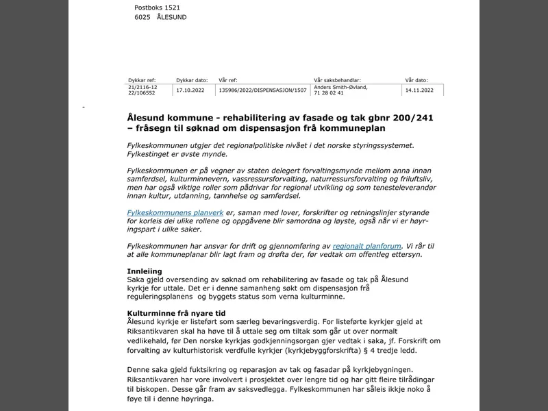 Fasade fra byggesøknad