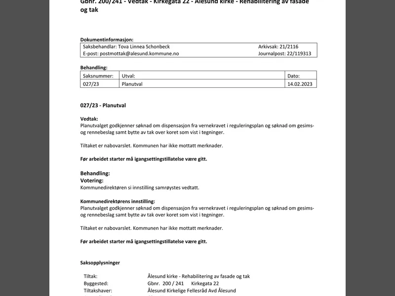 Fasade fra byggesøknad