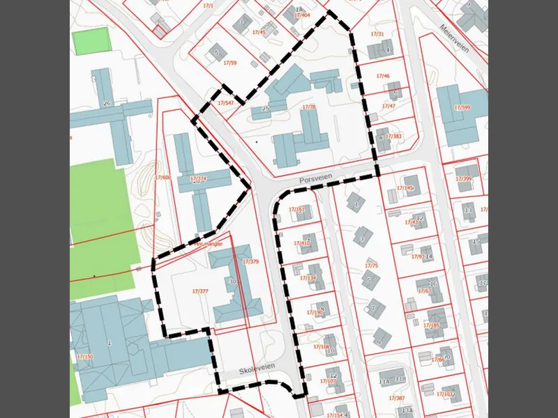 kartbilde over berørt område