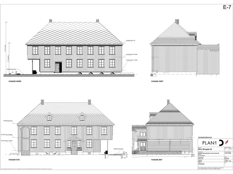Fasade fra byggesøknad