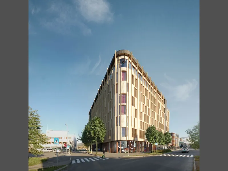 Det nye hotellet blir det høyeste bygget i Alta.. Verte Landskap & Arkitektur