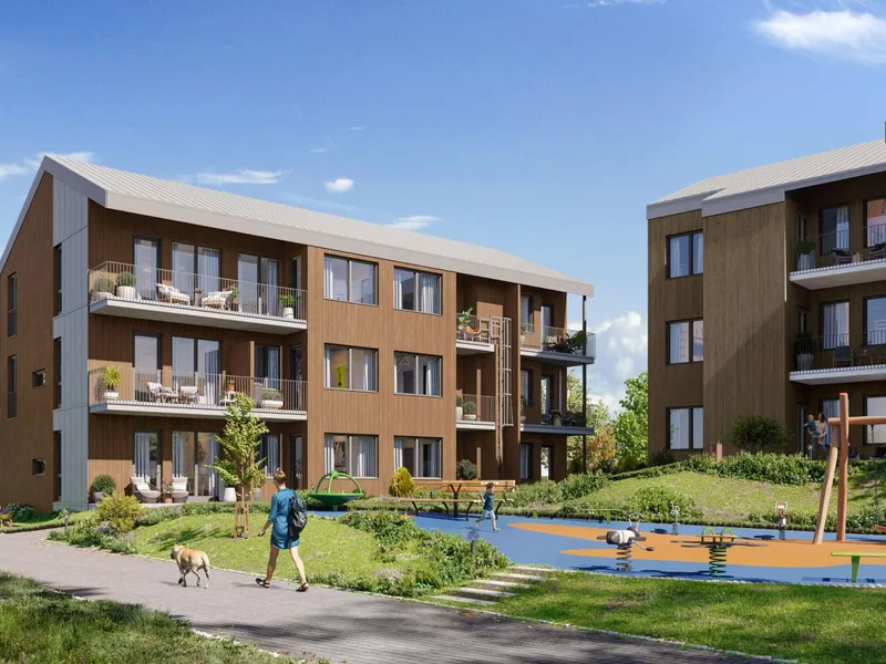 Slik blir Angelltrøa Hovedgård i Trondheim.. Illustrasjon: Siero