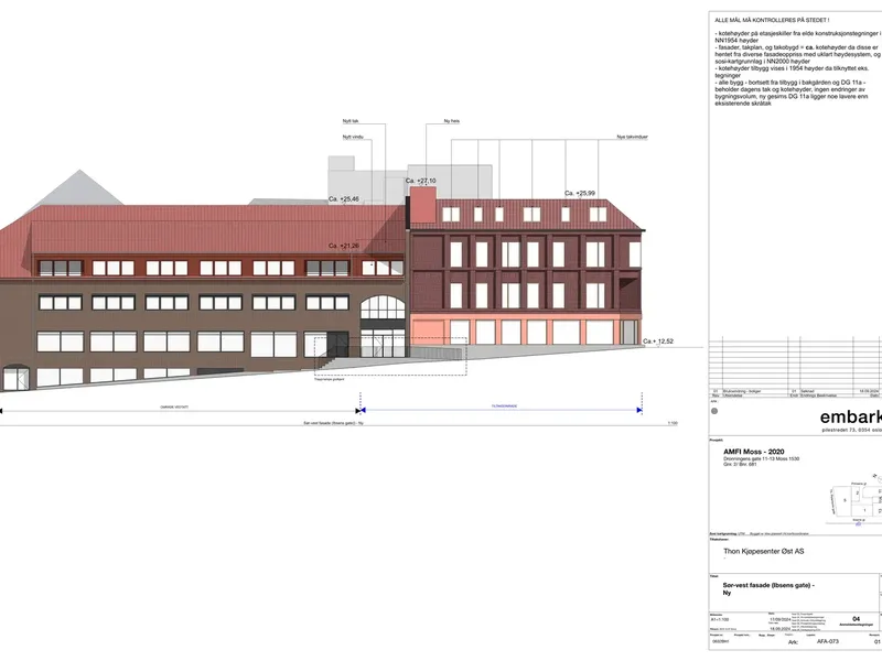 Fasade fra byggesøknad