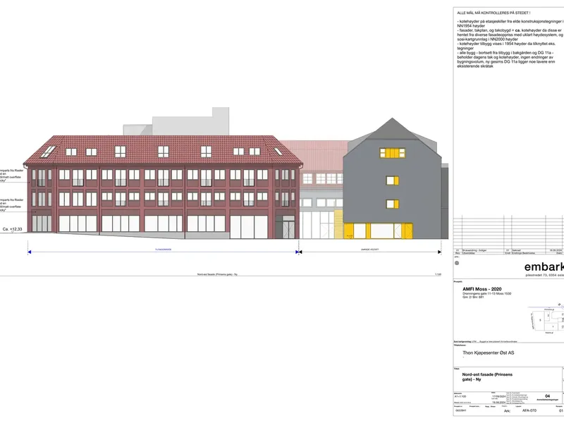 Fasade fra byggesøknad