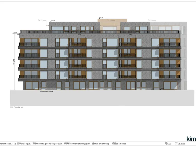 Fasade fra byggesøknad