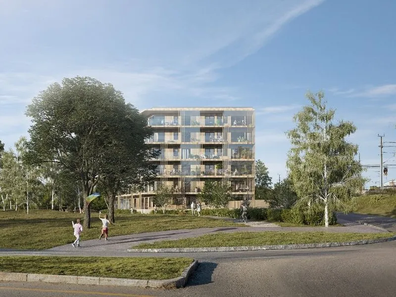 Prosjektet sett fra rundkjøringen sør, basert på foreløpige planer.