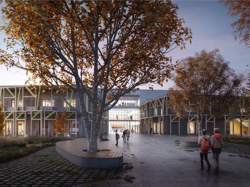 Åsgård skole får plass til 784 barn. Illustrasjon: Link Arkitektur
