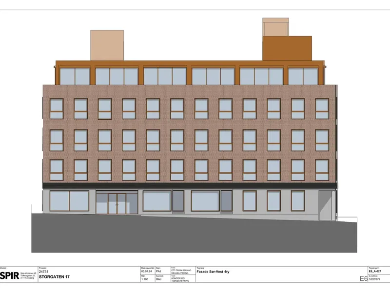 Fasade fra byggesøknad