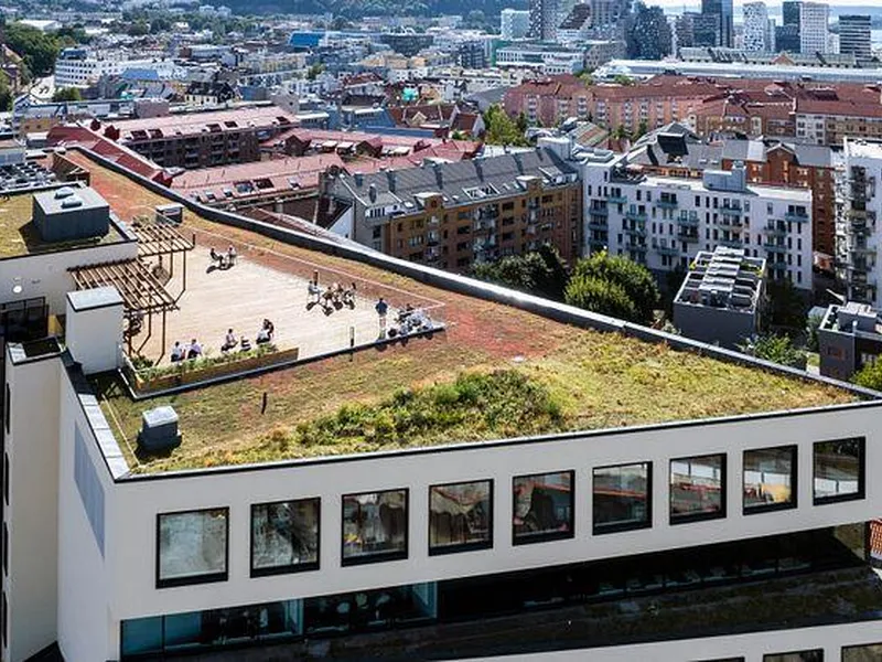 Fabrikken i Urtekvartalet sett ovenfra. Bilde: Vedal