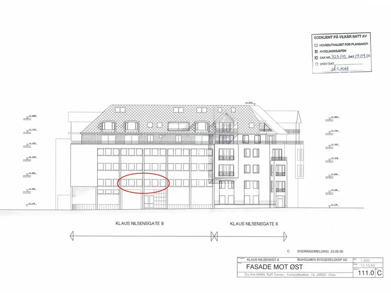 Fasade fra byggesøknad