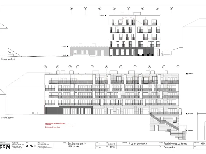 Fasade fra byggesøknad