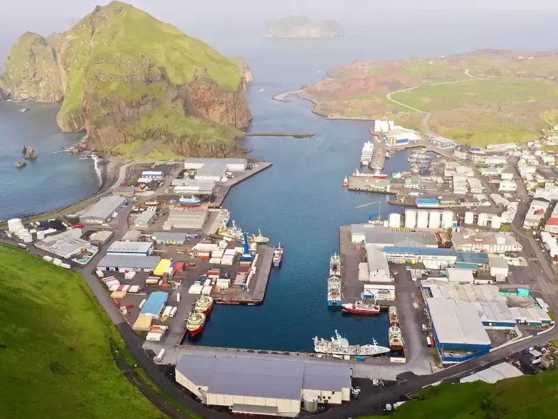 The smolt station in the end of the harbor in Vestmannaeyjar. Photo: Laxey.
