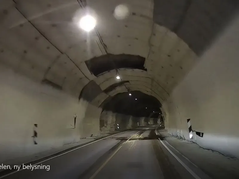 Både langtransporten, lokalbefolkningen og turistene vil sette pris på bedre lys inne i Kjøpsvik-tunnelene. Foto: Statens vegvesen.