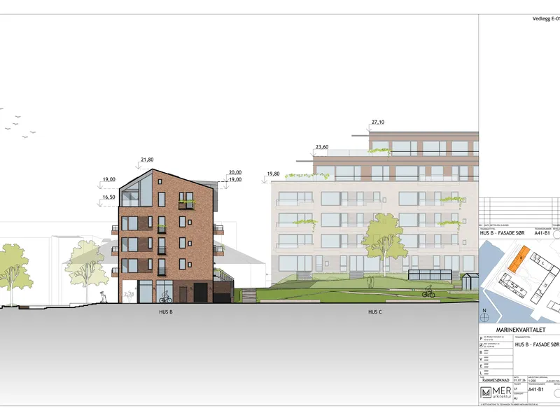Fasade fra byggesøknad