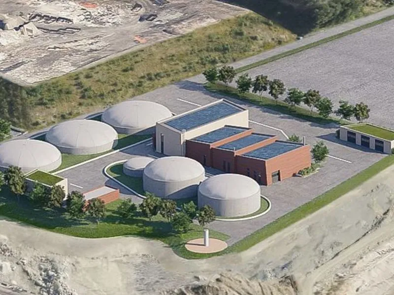 Illustrasjon av biogassanlegg på Voss