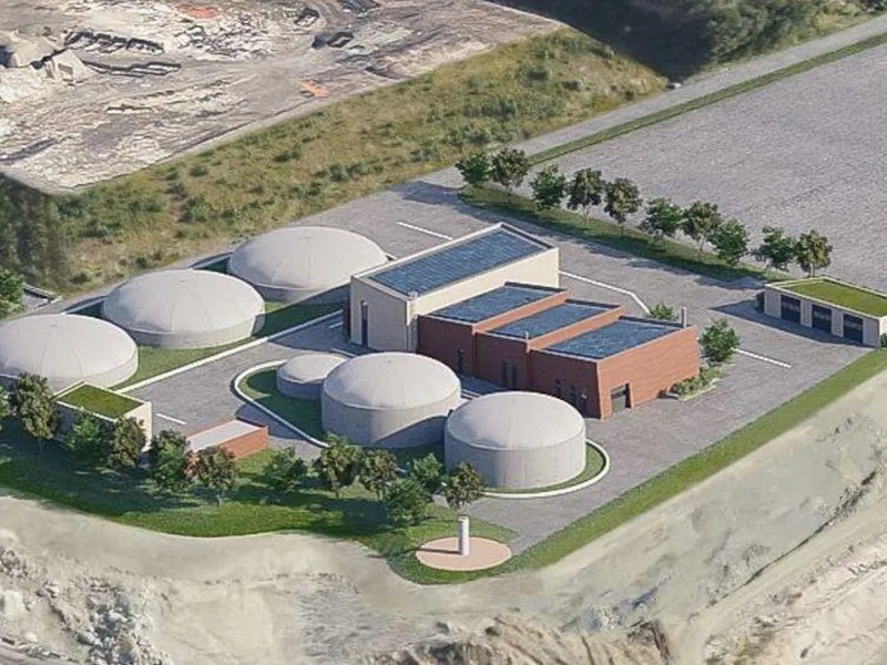 Prototype av biogassanlegget på Bjørkemoen, Voss. Biogassanlegget er et fremtidsrettet bygg med høy miljøprofil.