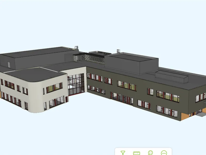 3D tegning av Biri barneskole - Klikk for stort bilde
