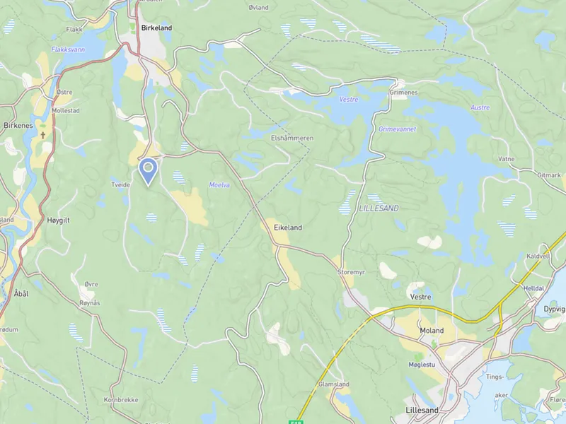 Det er inngått avtaler med grunneiere som sikrer et areal på 185 mål til prosjektet på Tveide i Birkenes kommune i Agder.