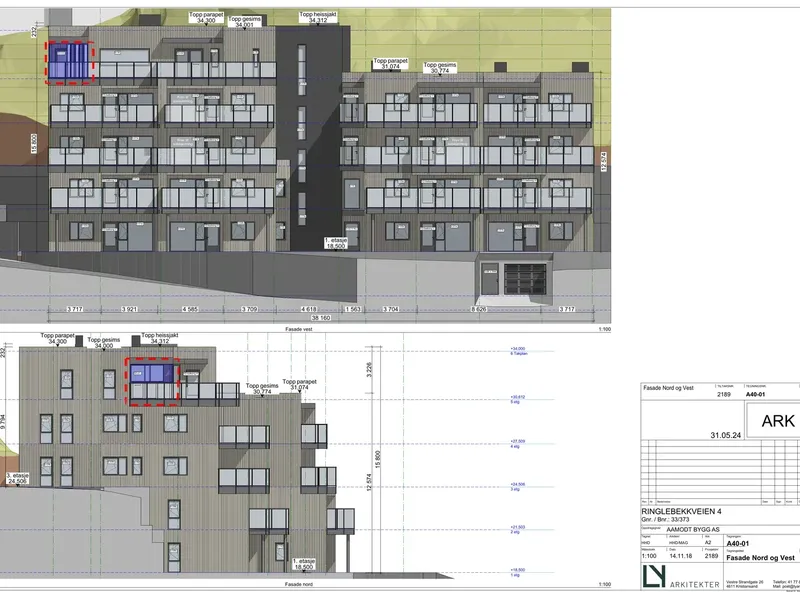 Fasade fra byggesøknad