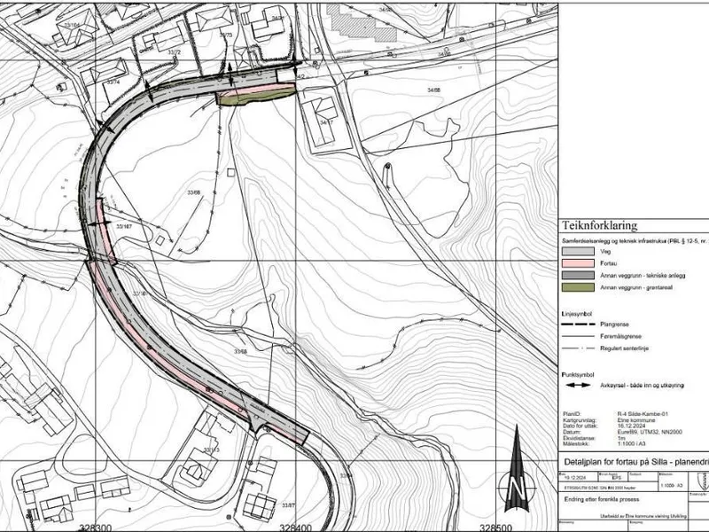 Kart over fortauet på Silla - Klikk for stort bilde