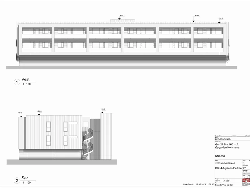 Fasade fra byggesøknad