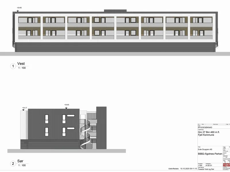 Fasade fra byggesøknad