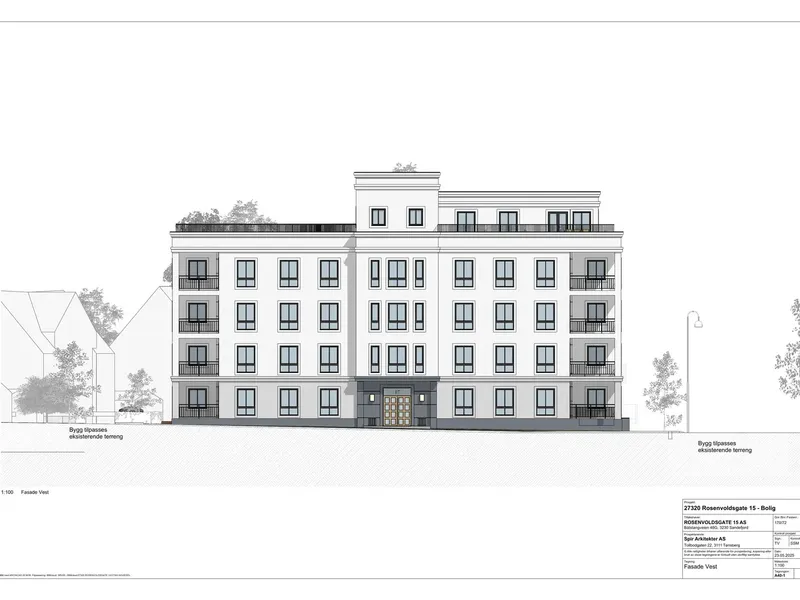 Fasade fra byggesøknad