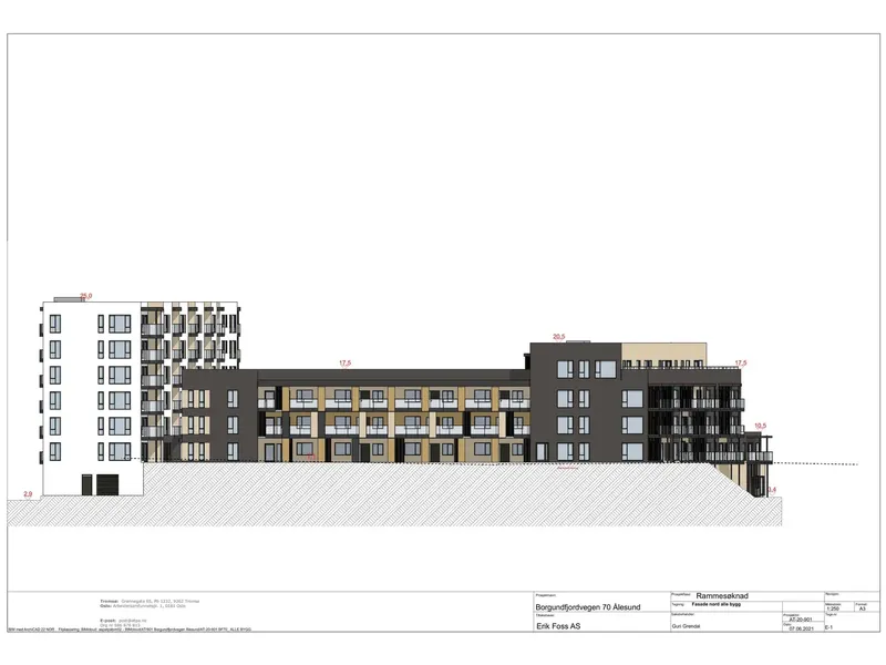 Fasade fra byggesøknad