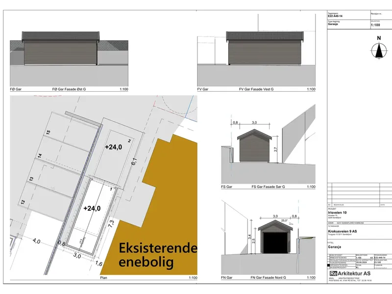 Fasade fra byggesøknad