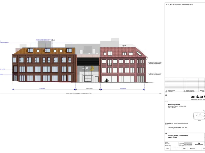 Fasade fra byggesøknad