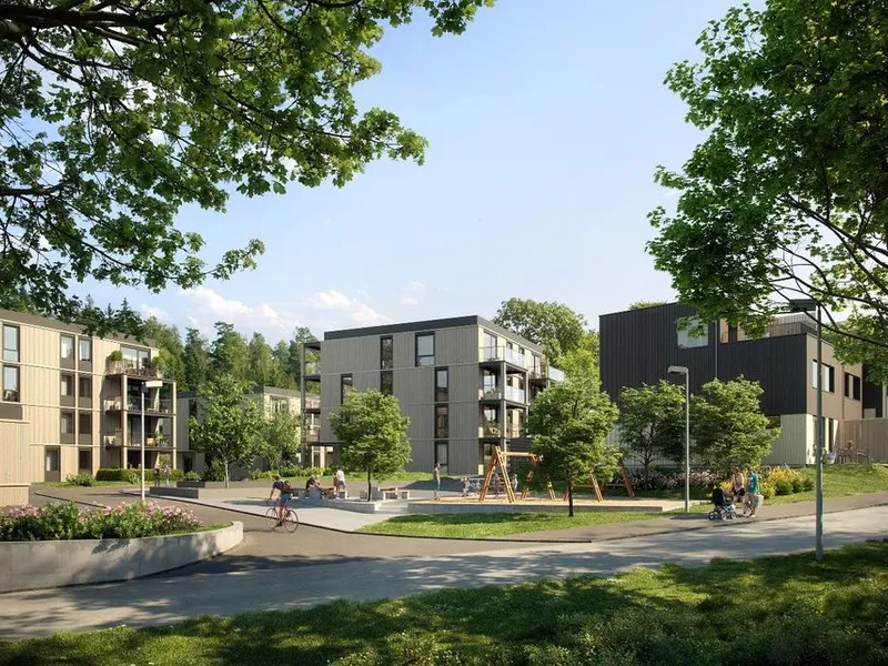 AF Gruppen skal bygge Bråtejordet B7, et boligprosjekt bestående av 125 leiligheter og 63 rekkehus i Skedsmo kommune.