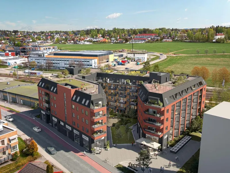 Usbl har kjøpt to nyoppførte oppganger i Brekkeveien i Ås. Foto: USBL.