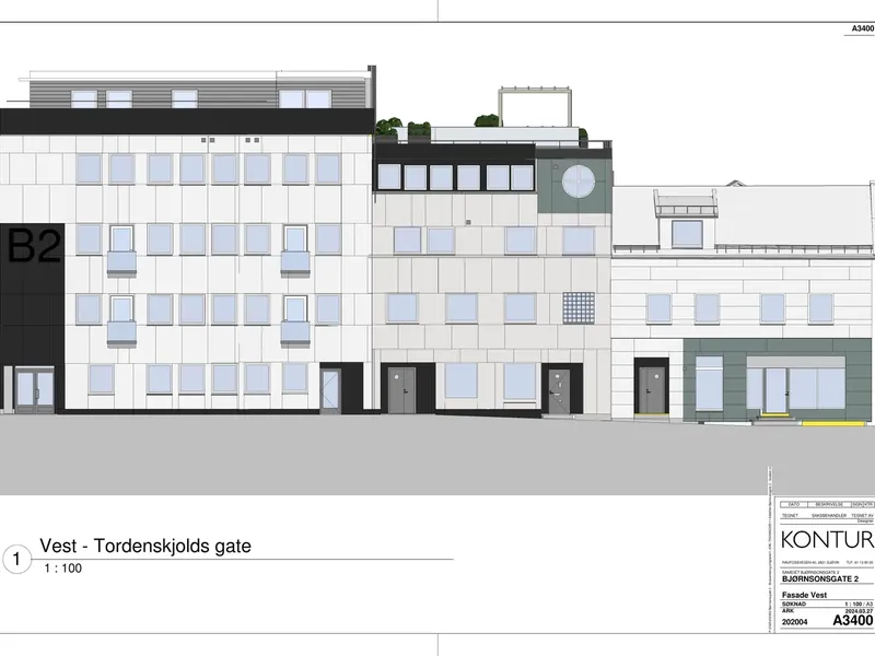 Fasade fra byggesøknad