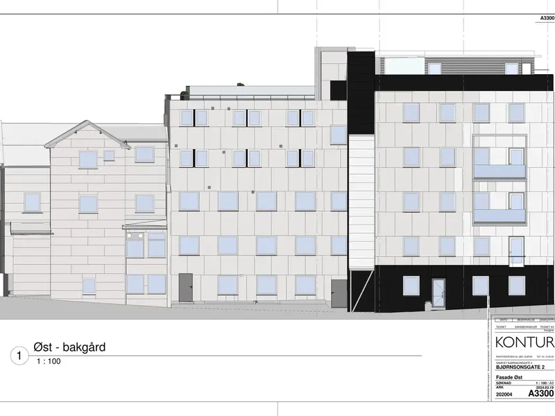 Fasade fra byggesøknad