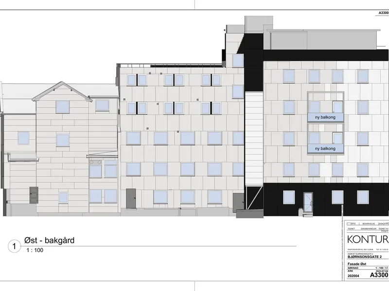 Fasade fra byggesøknad