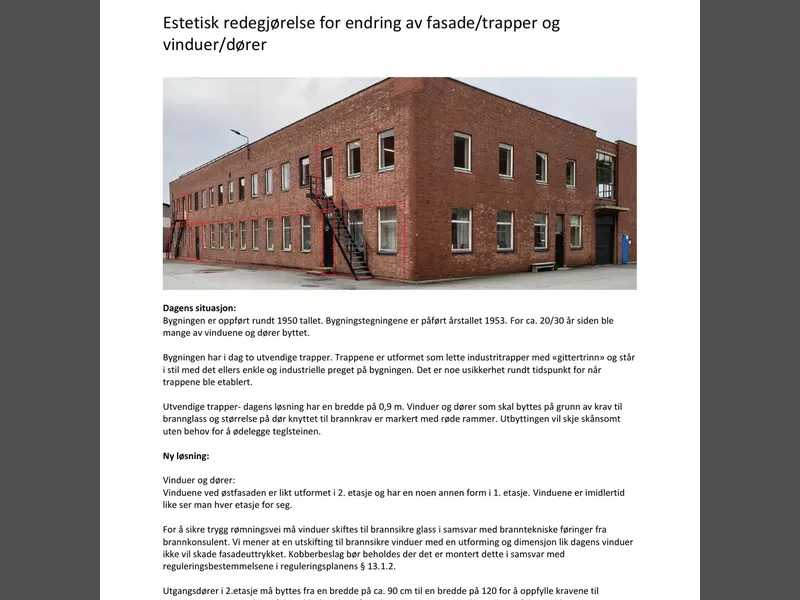 Fasade fra byggesøknad