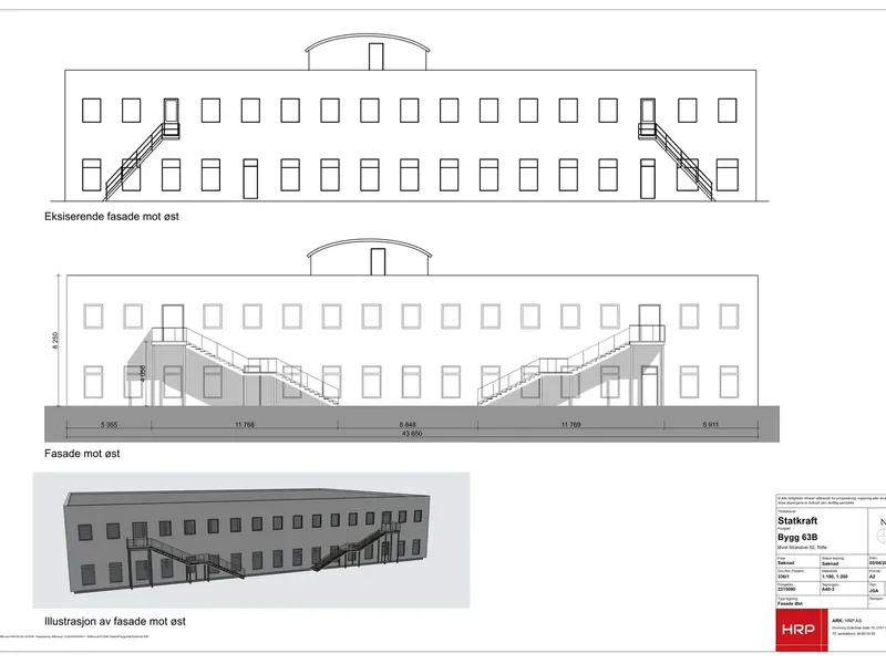 Fasade fra byggesøknad