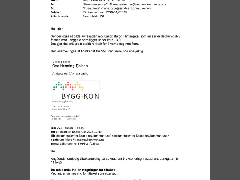 Fasade fra byggesøknad