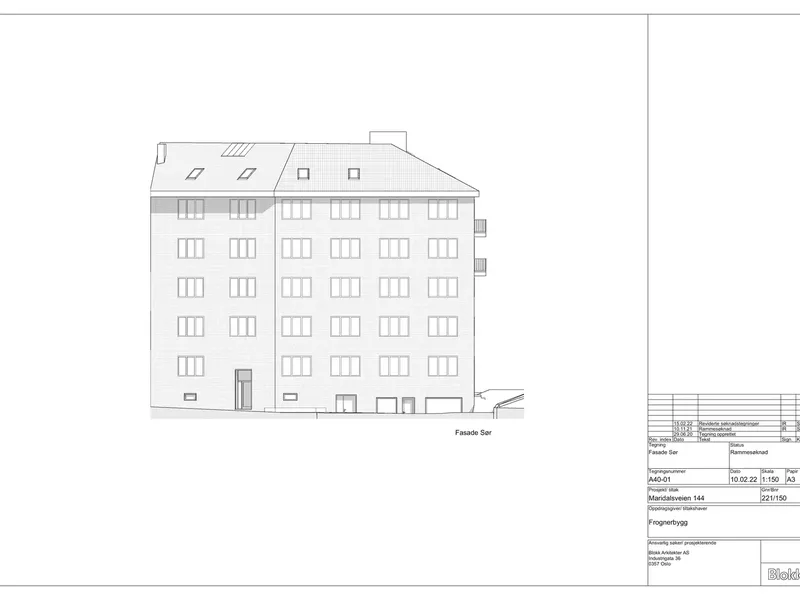Fasade fra byggesøknad