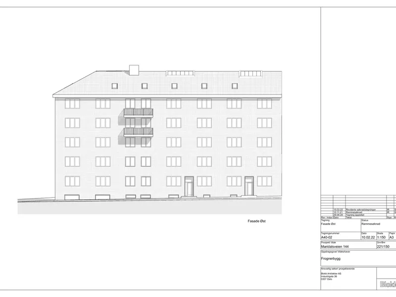 Fasade fra byggesøknad