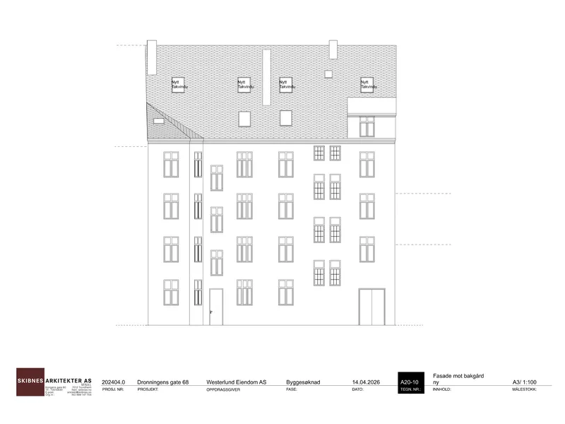 Fasade fra byggesøknad