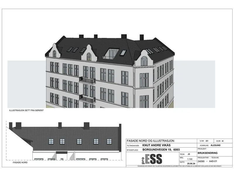 Fasade fra byggesøknad