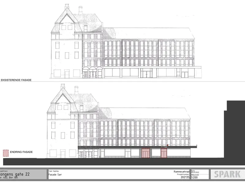 Fasade fra byggesøknad