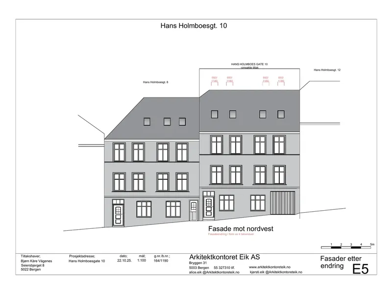 Fasade fra byggesøknad