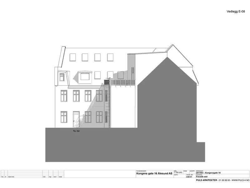 Fasade fra byggesøknad