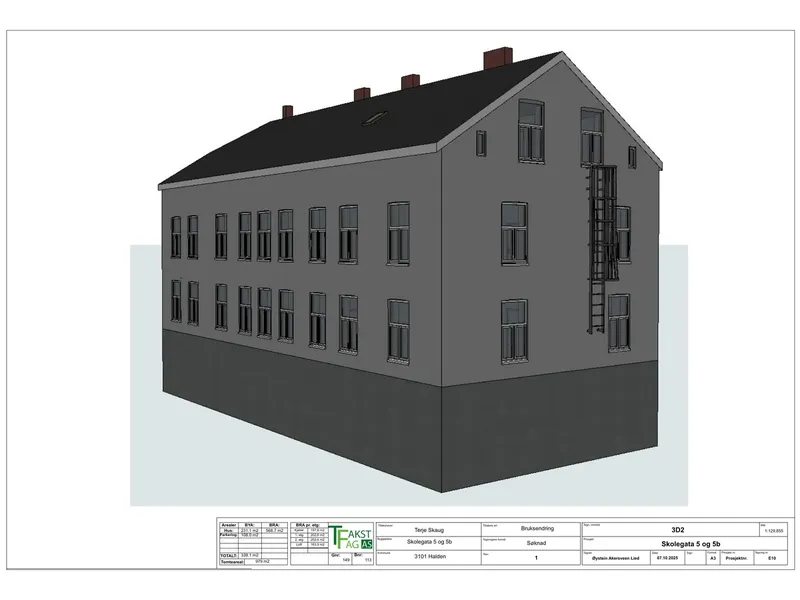 Fasade fra byggesøknad