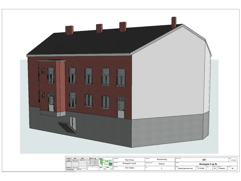 Fasade fra byggesøknad
