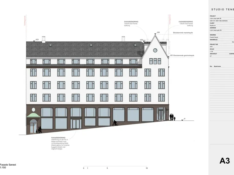 Fasade fra byggesøknad